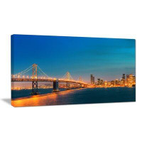 Made in Canada - Design Art Illuminated San Francisco Skyline Cityscape Photographic Print on Wrapped Canvas
