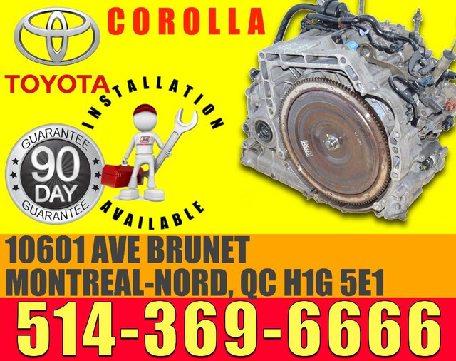 09-12 TOYOTA COROLLA 4 SPEED AUTOMATIC TRANSMISSION 1.8L  AUTOMATIQUE AVEC INSTALLATION in Transmission & Drivetrain in City of Montréal