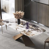 POWER HUT Italian Minimalist Light Luxury High-end Modern Home Rectangular Dining Table