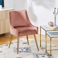 Everly Quinn Dinning Sofa Elegant Velvet Mid-Back Support Modern Upholstered Living Room Leisure Chairs For Bedroom