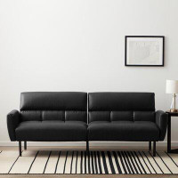 Lucid Comfort Collection Ollie 73" Faux Leather Square Arm Sofa Bed