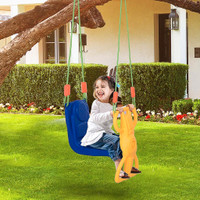 KIDS SWING SET TREE SWING CHILDREN RIDER GLIDER WITH PLASTIC HANGING FOR 3+ YEARS OLD BOYS AND GIRLS OUTDOOR INDOOR