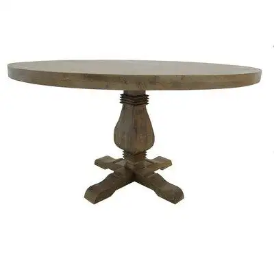 Darby Home Co 54 Wide Round Dining Table In Natural Wood Finish (with Reinforced Steel Bracket)