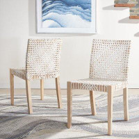Mistana™ Yvette Solid Wood Side Chair in White/Natural
