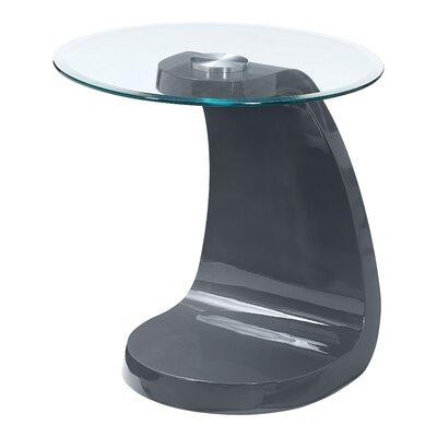 Orren Ellis Glass Top Block End Table in Other Tables
