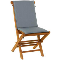 Lark Manor Adker Traditional Teak Wood Cushioned Outdoor Dining Chair
