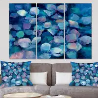 East Urban Home 'Abstract Blue Flower Petals' Painting Multi-Piece Image on Canvas