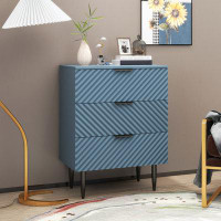 Hokku Designs Elegant 3-drawer Accent Cabinet: Versatile Storage Solution For Bedrooms, Living Rooms, And Studies