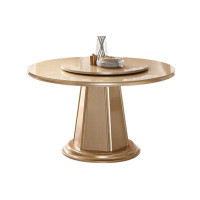 Rosdorf Park American Solid Wood Dining Table Luxury Modern Round Home Dining Table With Turntable, No Chairs.