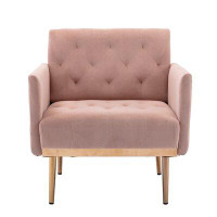 Mercer41 Accent Chair ,Leisure Single Sofa With Rose Golden Feet