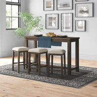 Rosalind Wheeler Bonique 3 - Person Counter Height Acacia Solid Wood Dinning Set