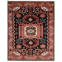 Langley Street Matteson Hand-Knotted Area Rug in Black