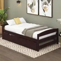 Winston Porter Twin Size Platform Bed With Twin Size Trundle