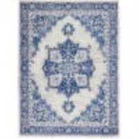 Bungalow Rose Ivory And Blue Persian Medallion Area Rug