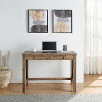 Union Rustic Alperen Desk with Built in Outlets