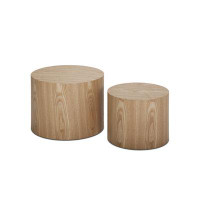 Latitude Run® MDF Side Table/Coffee Table/End Table/Nesting Table Set Of 2 With Oak Veneer For Living Room