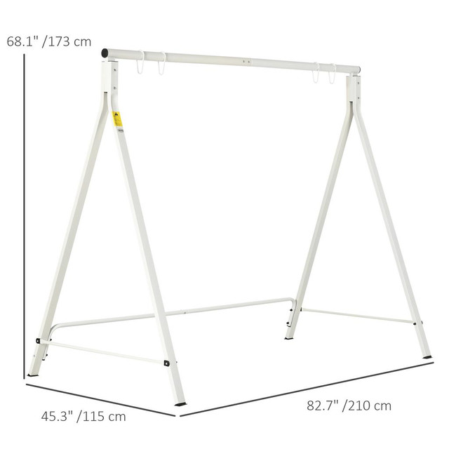 Swing Frame 82.7" L x 45.3" W x 68.1" H White in Patio & Garden Furniture - Image 3