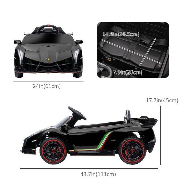 12V ELECTRIC RIDE ON CAR WITH BUTTERFLY DOORS, 4.3MPH KIDS RIDE-ON TOY FOR BOYS AND GIRLS WITH REMOTE CONTROL in Toys & Games - Image 3