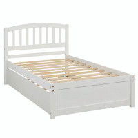 Winston Porter Platform Bed Wood Bed Frame with Trundle