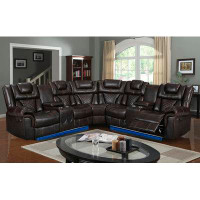 Brayden Studio Daleia 3 - Piece Faux Leather Reclining Corner Sectional