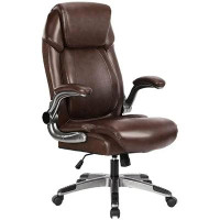 Latitude Run® Douglasville 2023 Upgraded Ergonomic Office Chair PU Leather Executive Chair Padded Flip Up Armrest Comput