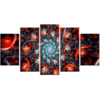 Design Art Break Out Blue and Red 5 Piece Graphic Art on Wrapped Canvas Set