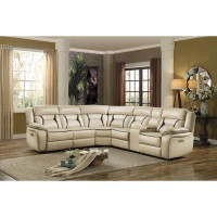 Latitude Run® 230" Wide Faux Leather Symmetrical Reclining Corner Sectional