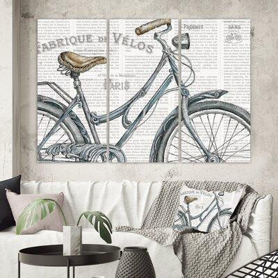 East Urban Home French Premium 'Paris France Bicycles III' Graphic Art Multi-Piece Image on Canvas in Arts & Collectibles