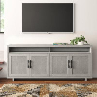 Wade Logan Burnetti Stand For Tvs Up To 80" With Linen Doors