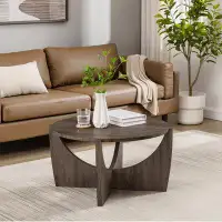 Ivy Bronx Contemporary Open Arch-Base Round Coffee Table – Coastal Oak