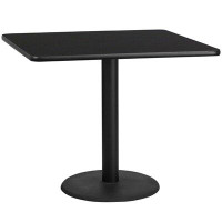 Latitude Run® Jack Square Laminate Table Top with Round Table Height Base
