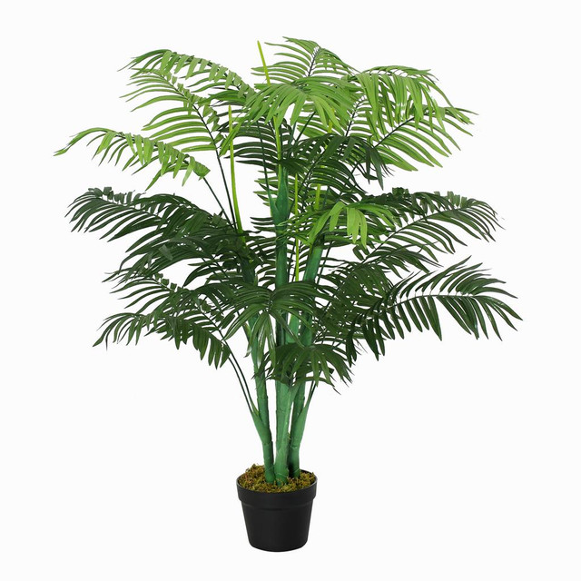 Outsunny 4FT Artificial Palm Tree Faux Plant with 18 Leaves in Nursery Pot for Indoor Outdoor Greenery Home Office Decor in Arts & Collectibles - Image 2