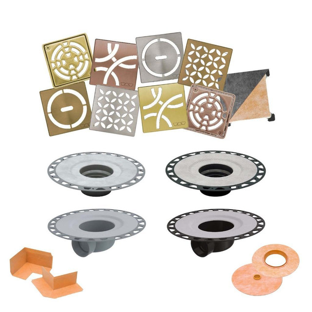 Schluter Kerdi Grate Assembly, Channel Body Line Drain and Standard ABS/PVC Drain - KD2/KD3/KDA5/KDA7/Pure/Curve/Floral in Plumbing, Sinks, Toilets & Showers