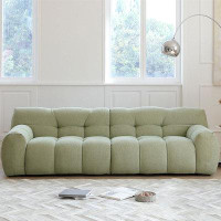 MABOLUS 110.24" Green Cotton and Linen Modular Sofa cushion couch
