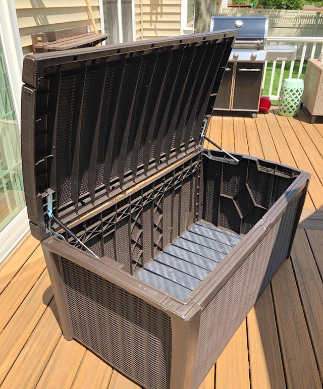 Outdoor Patio Storage Bench Garden Deck Box Backyard Furniture Shed in Outdoor Tools & Storage