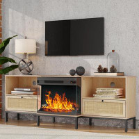 Bay Isle Home™ 70.86'' W Storage Credenza with Electric Fireplace Included