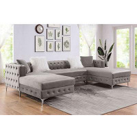 Everly Quinn Sandie 4-piece Upholstered Sectional