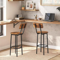 Corrigan Studio Bar Stools,Set Of 2 Bar Stools With Footrest And Back,Bar Chairs For Kitchen Island, Dining Room,Counter