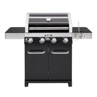 Monument Grills Monument Grills 4-Burner Propane Gas Grill with Side Burner Built in Thermometer, Black