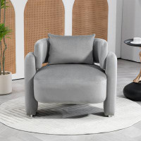 Latitude Run® I Will Search For A Modified Title For The "modern Design Velvet Lounge Chair, Single Sofa With Pillows Fo