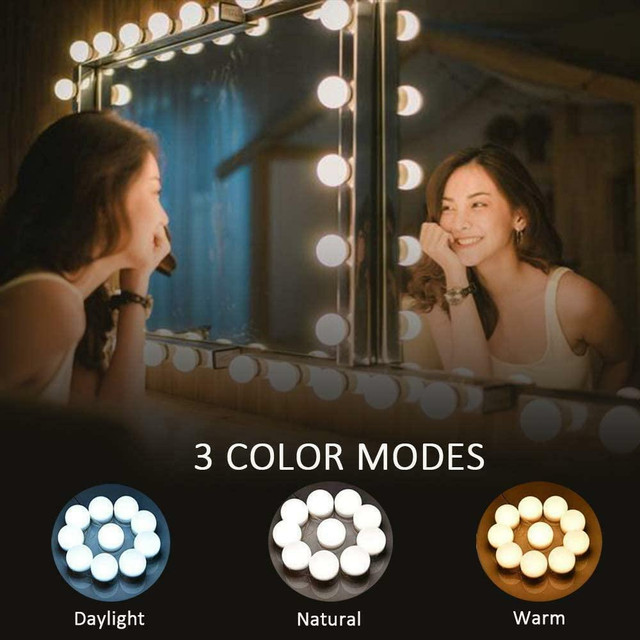NEW 10 LED HOLLYWOOD VANITY MAKEUP MIRROR LIGHTS WL7001 in Other in Alberta - Image 3