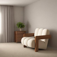 Hokku Designs Living room single sponge sofa chair simple leisure chair Solid wood sofa chair