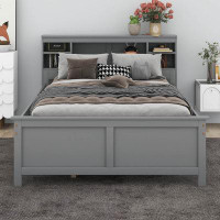 Red Barrel Studio Full Size Platform Bed With Storage Headboard, USB, Twin Size Trundle And 3 Drawers