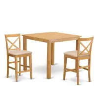 Rosalind Wheeler Goleta Counter Height Rubberwood Solid Wood Dining Set