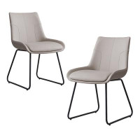 Mercer41 Patchway Stainless Steel Side Chair in White
