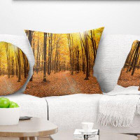 Made in Canada - East Urban Home Forest Treetops in Fall Pillow