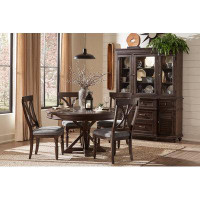 Eve Furniture Cardano Driftwood Charcoal Round Dining Set