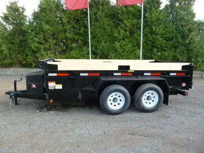 Check out Miska Trailer's Canadian Made Scissor Lift Dump Trailers 3.5 Ton with 5'x8.5' Bed - $7,645...