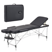 YOUNIKE 84” Portable Massage Table Professional Massage Bed 3 Fold Height Adjustable For Spa Salon Lash Tattoo With Alum