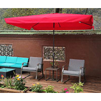 Latitude Run® 10 x 6.5ft Outdoor Patio Umbrella with Crank and Push Button Tilt